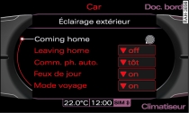 Écran : éclairage extérieur